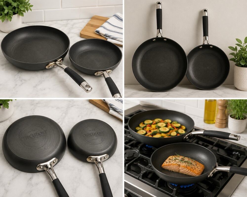 Circulon Espree 8” & 10” Nonstick Fry Pan Skillet Set Hard Anodized New